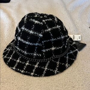 NWT INC International Concepts Black and White Checkered Hat